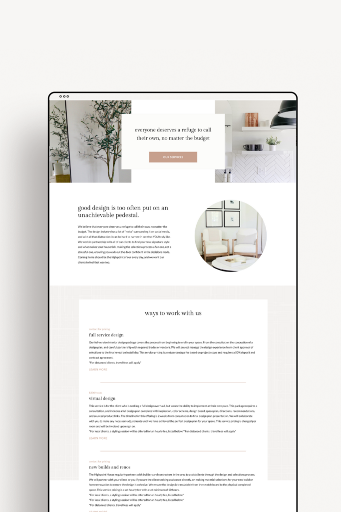 I Recently Had The Absolute Pleasure Of Partnering With Hannah Over At The Highpoint House For A Full Wordpress Redesign, And We Are In Love With The Finished Piece! The Highpoint House Is A Raleigh Interior Design Studio That Works Closely With Homeowners To Create A Space They Love To Create A Refugee, No Matter Their Budget.