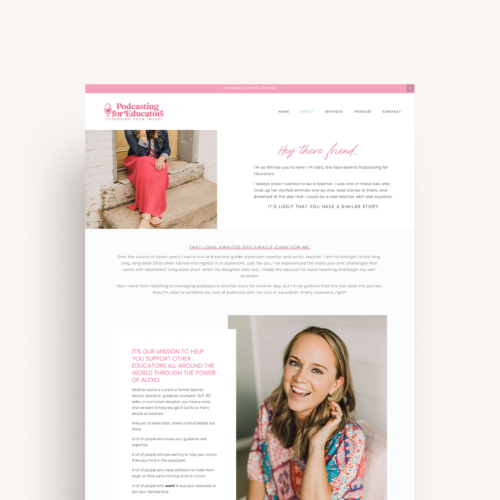 I Recently Had The Absolute Pleasure Of Partnering With Sara Over At Podcasting For Educators On Her Brand Strategy, Design, And Website Overhaul And The Finished Result Is So Fun &Amp; Unmatched By Others In Her Industry! Podcasting For Educators Partners With Educators In The Online Space Who Are Ready To Amplify Their Message Through Launching A Podcast.