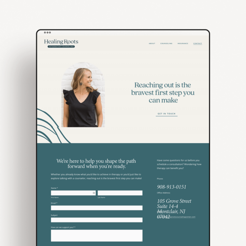 I Recently Partnered With Maggie, From Healing Roots Counseling Center On Brand Strategy, Development, And Website Customization. Maggie Is A Trauma-Informed Counselor In Northern New Jersey. She Specializes In Helping Young Adults, Families, And Couples And Strives To Meet Each Client Where They Are, As They Are.