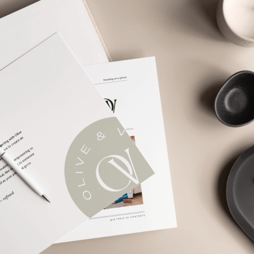 olive and vine socials brand style guide, what to include in a brand style guide
