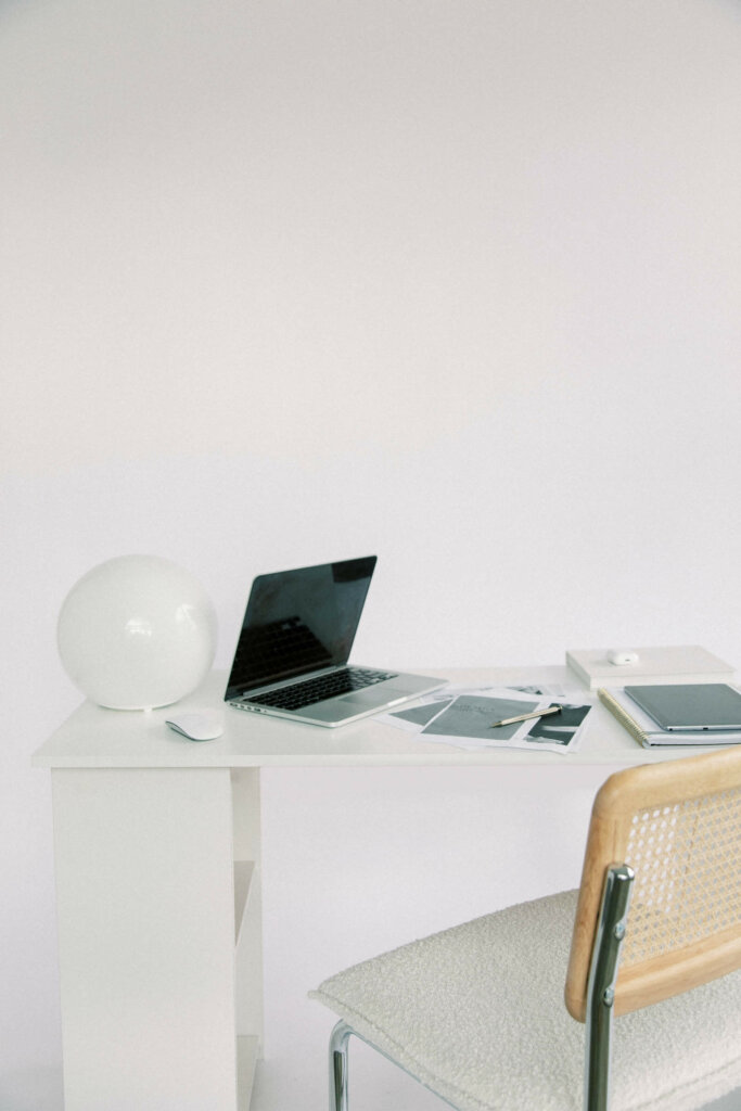 Photo Of Work At Home Desk Researching Wordpress Website Theme Vs Template