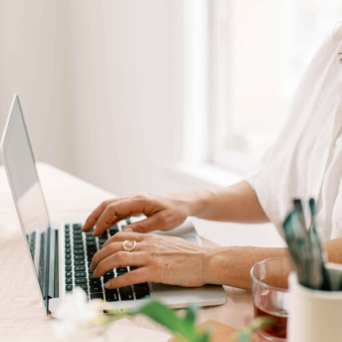 Business Owner Working On Seo Website Site Speed At Home Desk