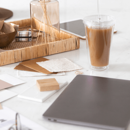 interior designer desk after working on SEO