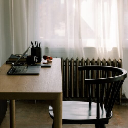 desk in home office