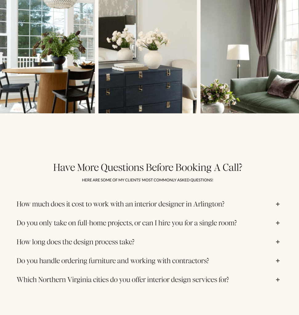 How To Use Faqs For Seo Example Of Faq Section On Nawar Designs Website