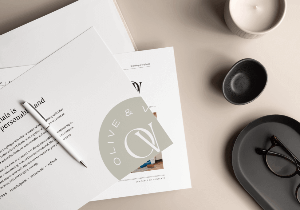 olive and vine socials brand style guide, what to include in a brand style guide