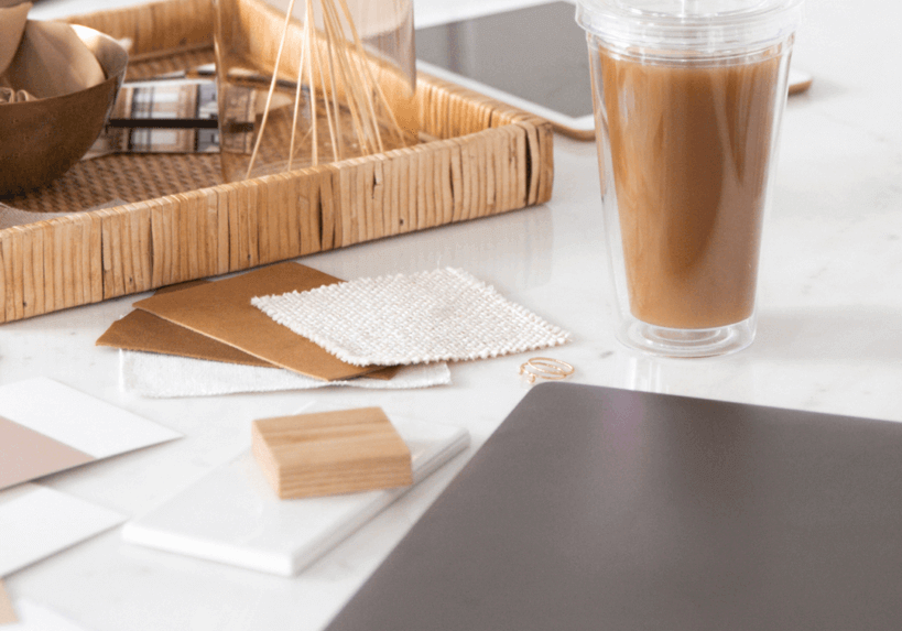 interior designer desk after working on SEO