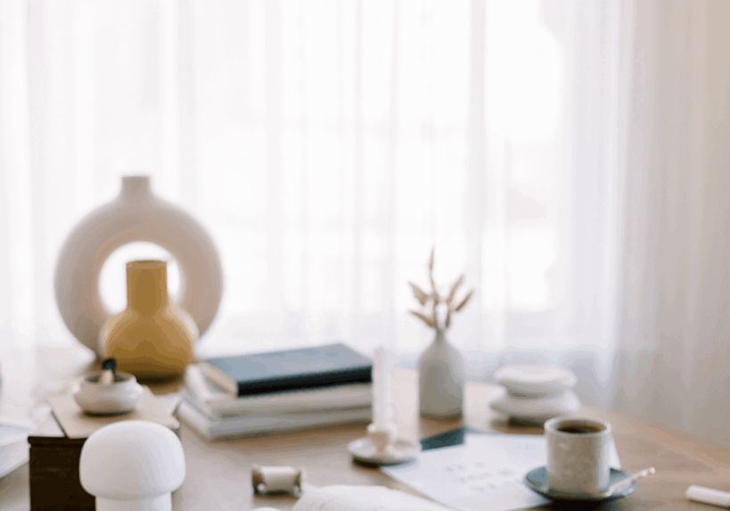 image of interior design books at home studio