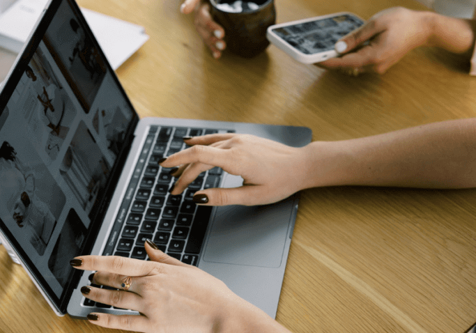 business owners working on Pinterest and SEO strategy