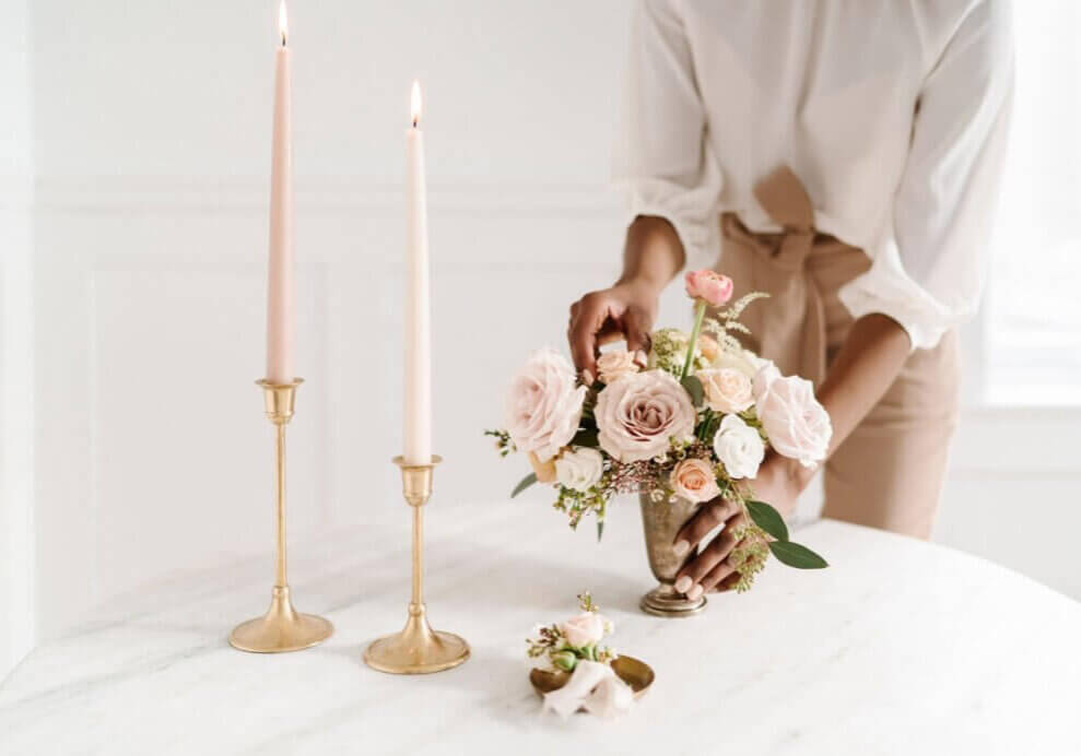 wedding photographer staging photo