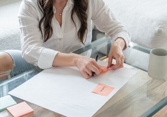 seo strategist working on website planning session.